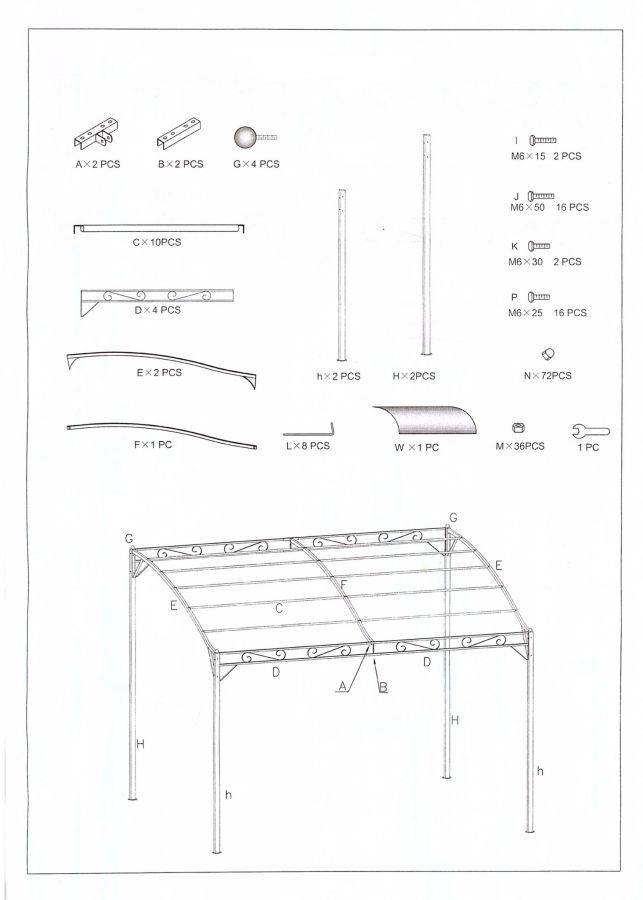 Gazebo georgia 2,5x3mt h2,5/2 acciaio - immagine 4