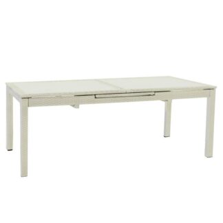 Tavolo polyrattan adila bianco ghiacciorett. cm160/220x100h76 allungabile