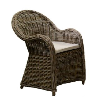 Poltrona rattan roymer grigio c/cuscinocm65x65h91