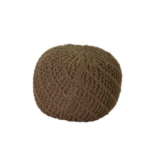 Puff tessuto crema tondo cmø47h36