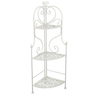 Scaffale metallo jessica bianco brush 3piania d angolo cm48x33h120
