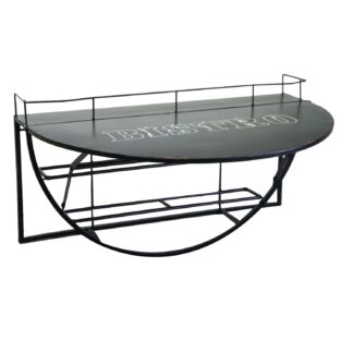 Tavolino metallo da muro con mensola nero cm70x47h40