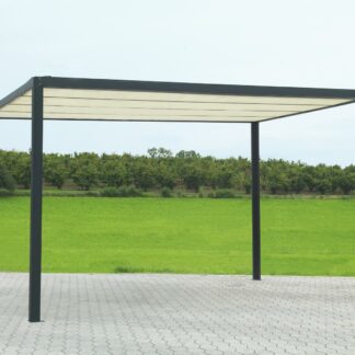 Gazebo pergola alluminio Milwaukee neroc/telo elettrico m3x3h2,3