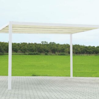 Gazebo pergola alluminio milwaukee bianco c/telo elettrico m3x3h2,3