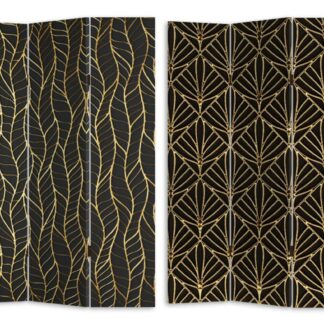 Paravento stampa 3 ante nero decori orocm120,6x2,5h180