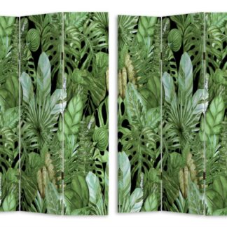 Paravento stampa 3 ante foglie verde cm120,6x2,5h180