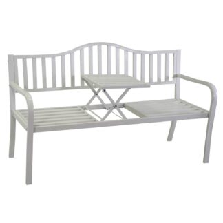 Panchina metallo Pesaro bianco 3 posti cm150x60h41,5/63/85