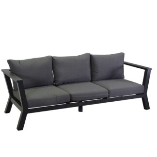 Divano alluminio riverton 3 posti antracite cm193x78h84