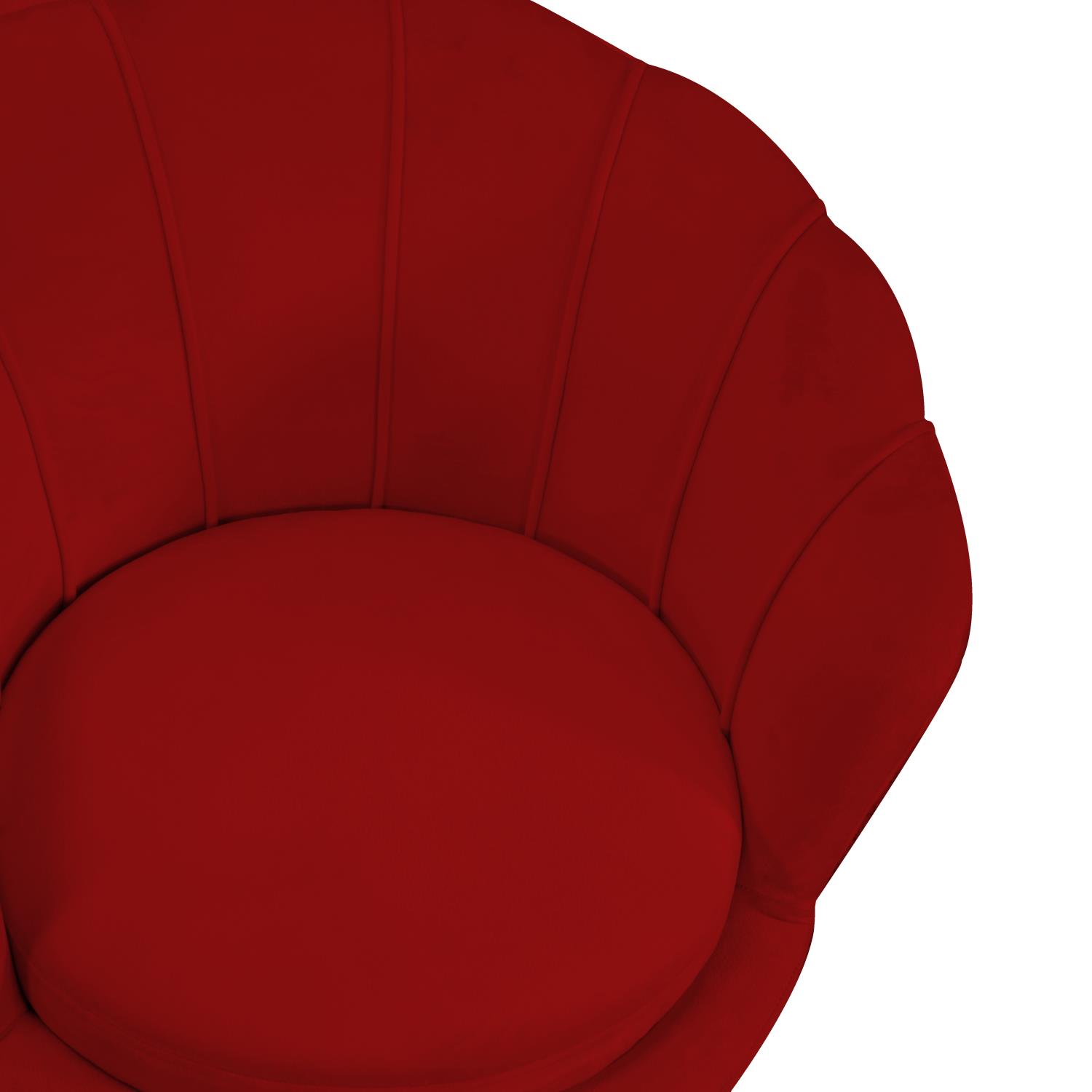 Poltrona velluto tulipan rosso fragola cm73x72h77 - immagine 3