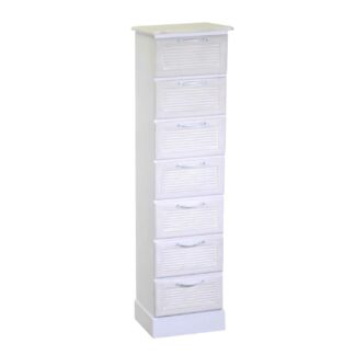 Mobiletto legno liverpool 7 cassetti bianco cm29x23h109