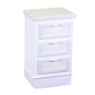 Mobiletto legno liverpool 3 cassetti bianco cm37x30h64