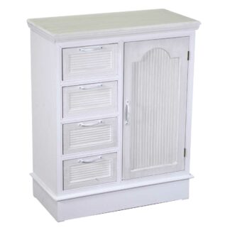 Cassettiera legno liverpool 1 anta + 4 cassetti bianco cm66x32h81