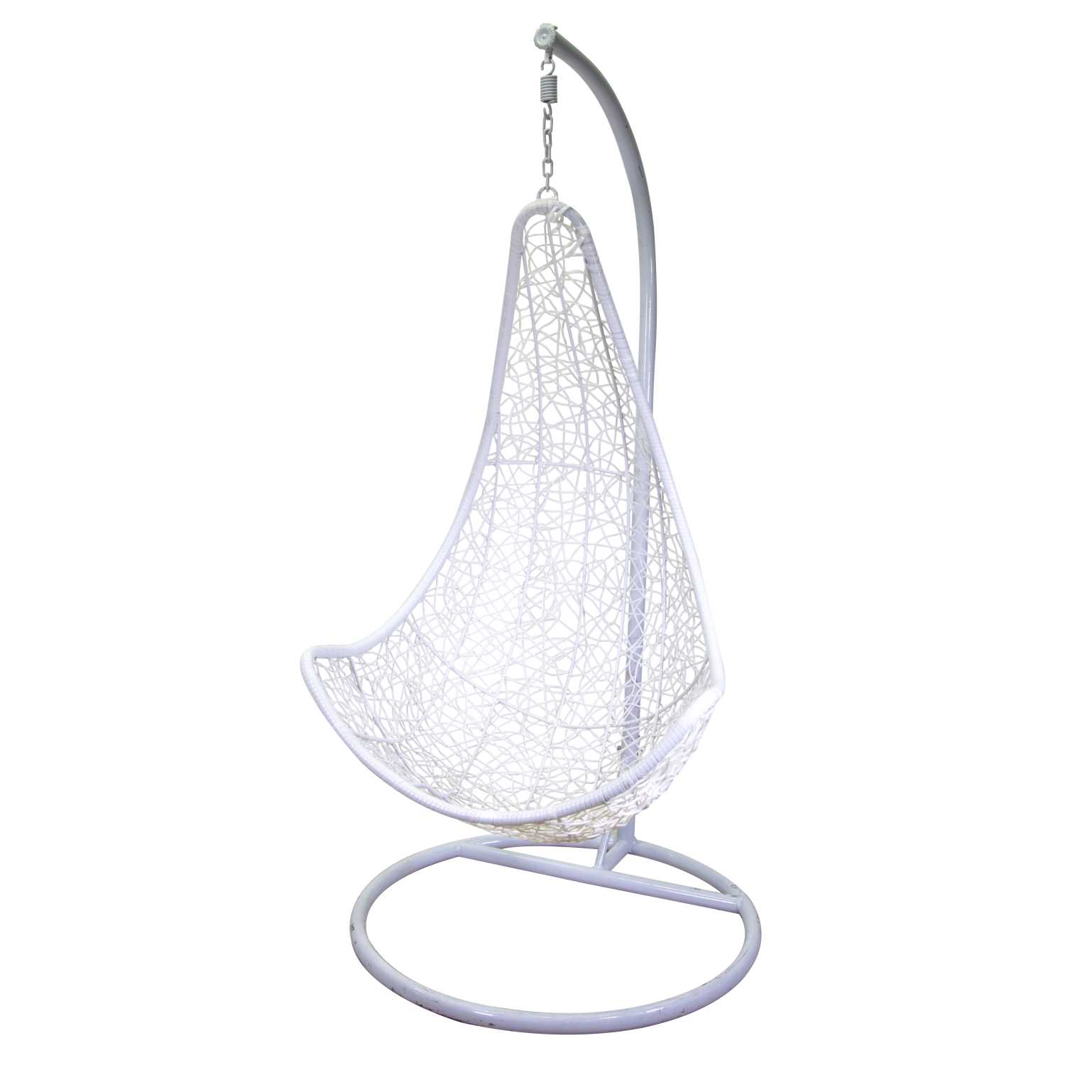 Dondolo pensile Rialto bianco c/supporto e cuscino verde cm82x65h124 - immagine 2