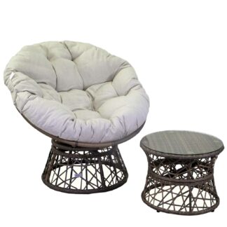 Poltrona alluminio polyrattan Baltimorapapasan c/cuscino e tavolino
