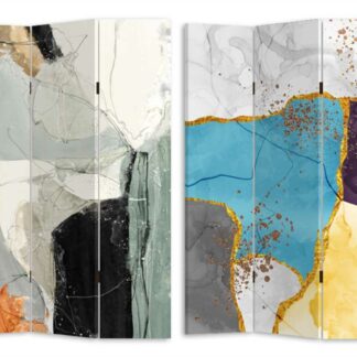 Paravento stampa effetto marmo multicolor 3 ante rettangolare cm120,6x2,5h180