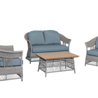 Salotto alluminio rattan Jefferson grigio 2 posti