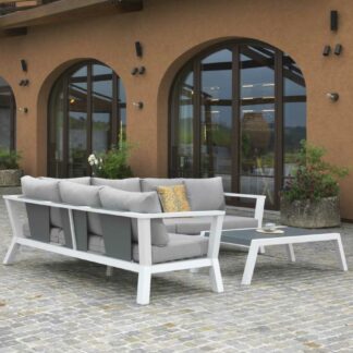 Salotto alluminio Riverton angolare bianco