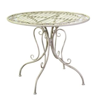 Tavolo metallo ragusa avorio tondo cm ø90h75