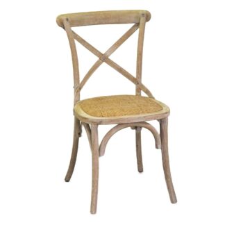 Sedia legno cross naturale seduta intreccio cm51x55h46,5/89