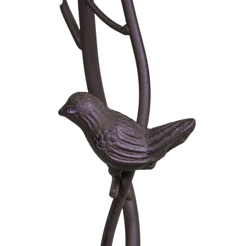 Posacenere metallo marrone ramo con uccellino cm37x35h95 - immagine 5