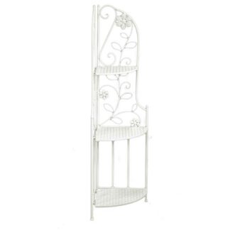 Scaffale metallo milena 3 piani ad angolo bianco cm48x33h120