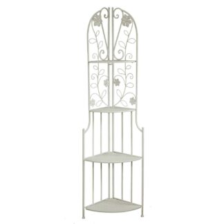 Scaffale metallo milena 4 piani ad angolo bianco cm48x33h160