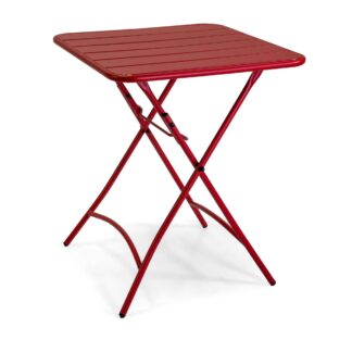 Tavolo metallo rovigo pieghevole rosso cm60x60h72