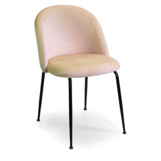 Sedia velluto Sammi crema struttura nero cm50x57h47/77,5