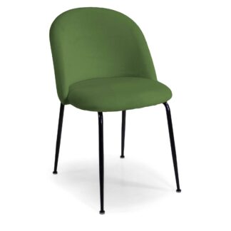Sedia velluto Sammi verde struttura nero cm50x57h47/77,5