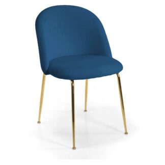 Sedia velluto Sammi blu struttura oro cm50x57h47/77,5