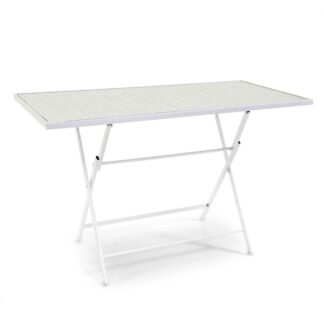 Tavolo metallo Leila bianco rettangolare cm120x60h75