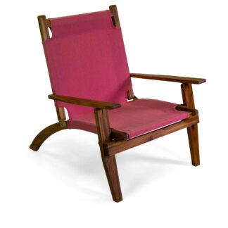 Poltrona legno Diane c/tessuto rosso cm76x89h91