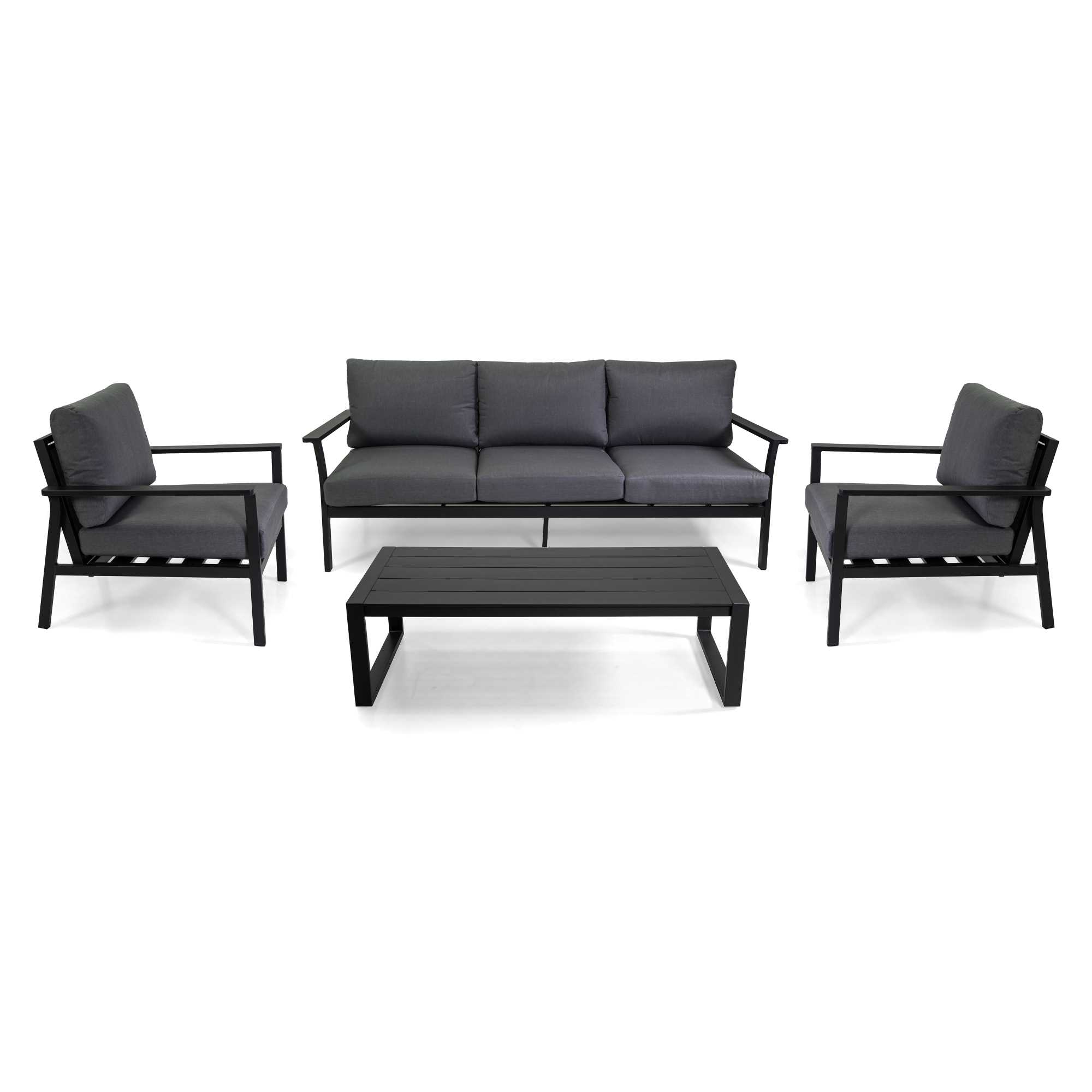 Salotto alluminio Manhattan antracite 3posti