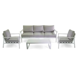 Salotto alluminio Manhattan bianco 3 posti