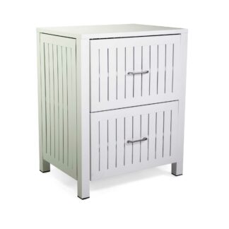 Mobiletto alluminio 2 cassetti bianco cm70x54,5h90