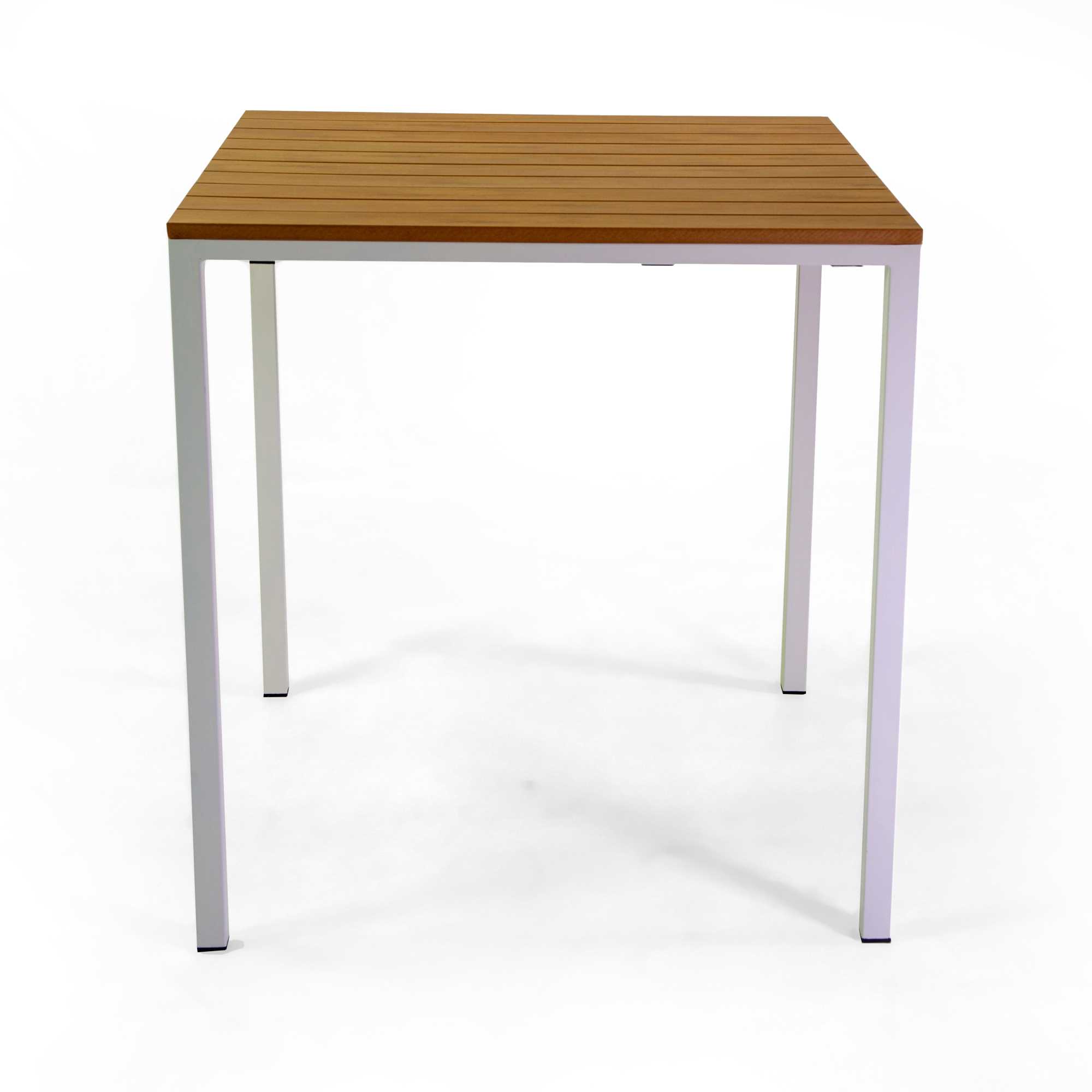 Tavolo metallo Loki bianco top polywoodquadro cm70x70h74 - immagine 2