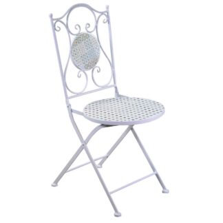 Sedia mosaico metallo Taviano cm55x40h45/90