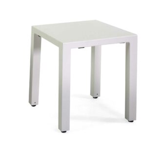 Tavolino alluminio Alma bianco quadro cm35x35h42