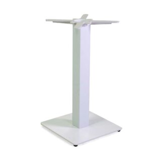 Base tavolo acciaio top ghisa Trevor bianco quadro cm40x40h72