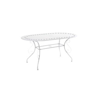 Tavolo metallo new old bianco crema ovale cm160x90h72