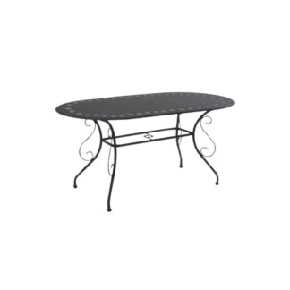 Tavolo metallo new old antracite chiaroovale cm160x90h72