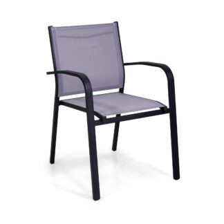 Poltrona alluminio sullivan impilabile antracite cm61x56h43/60/84