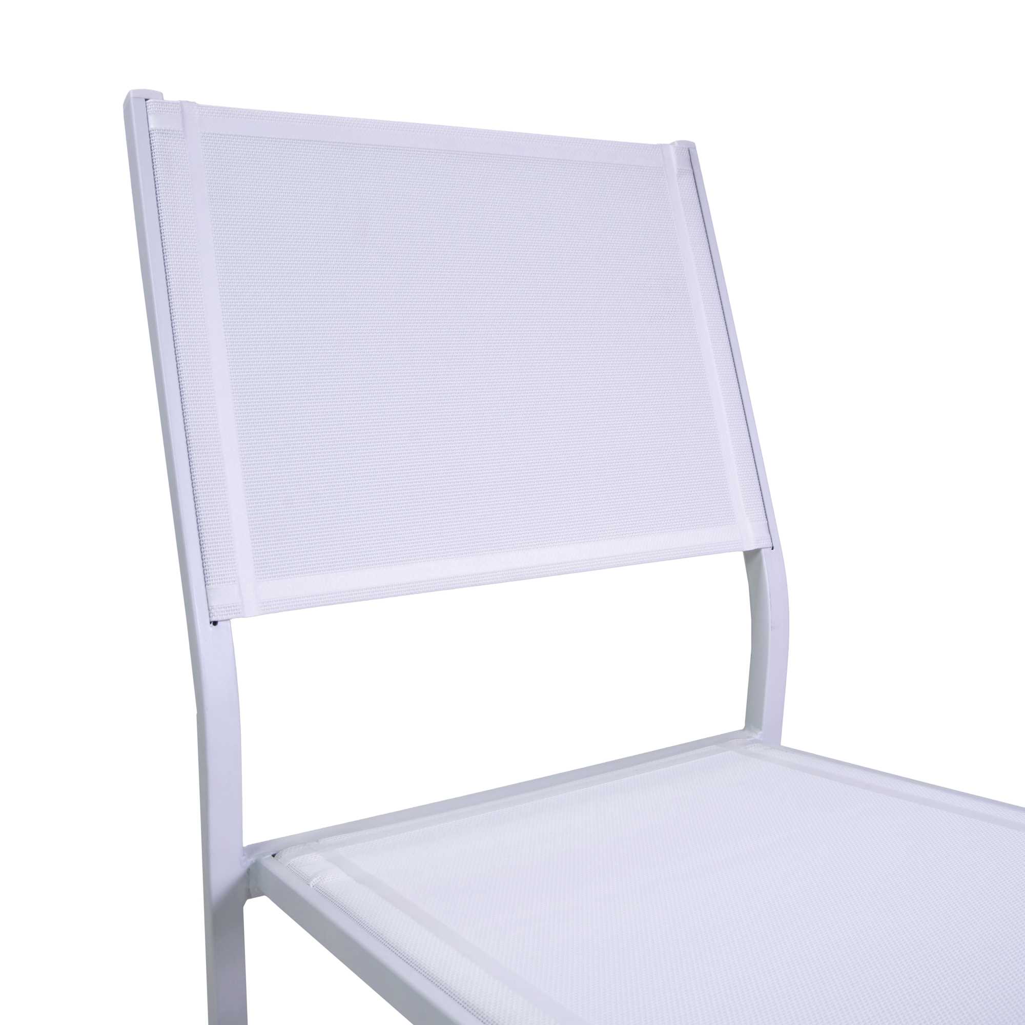 Sedia alluminio sullivan bianco con textilene bianco cm55x46h43/88 - immagine 4