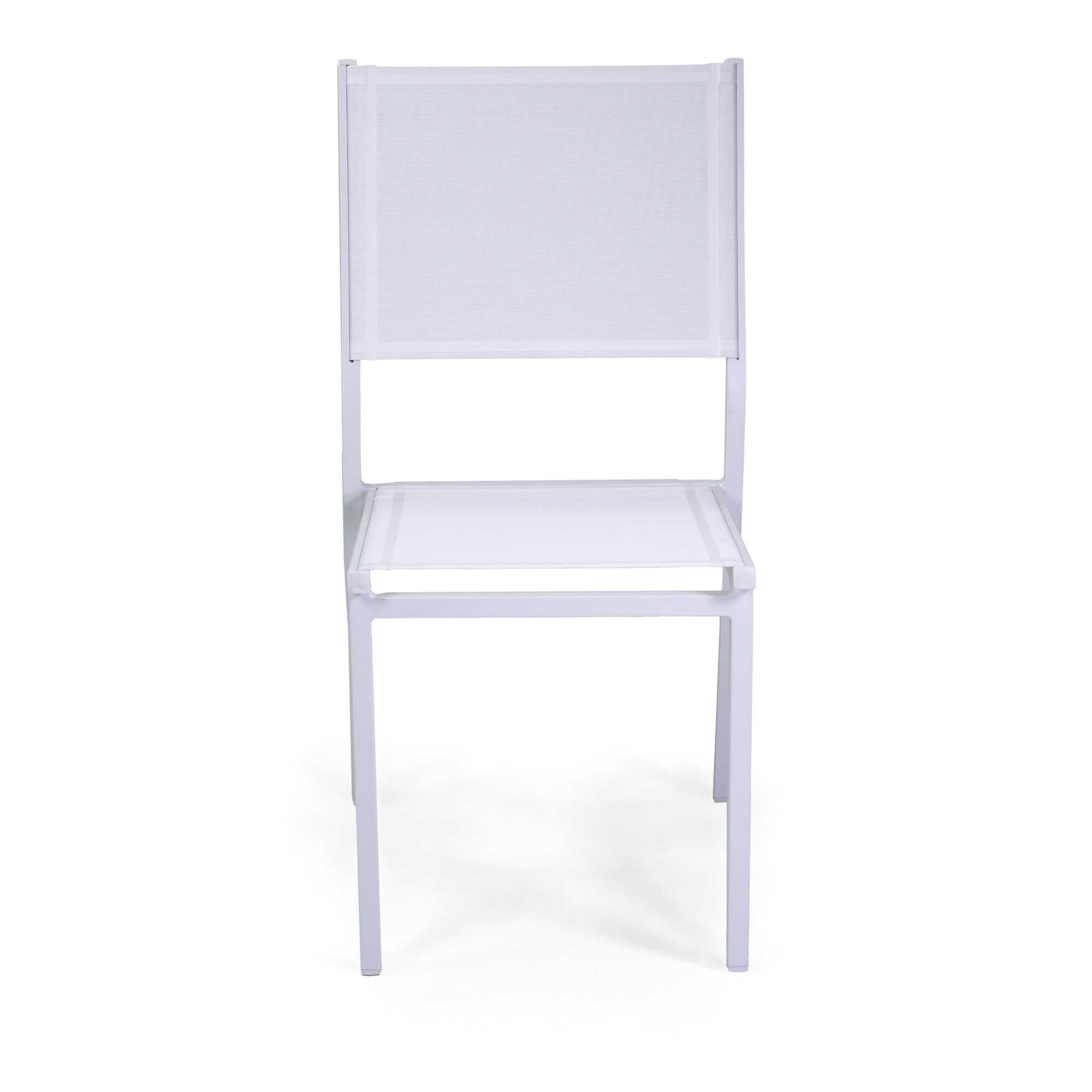 Sedia alluminio sullivan bianco con textilene bianco cm55x46h43/88 - immagine 2