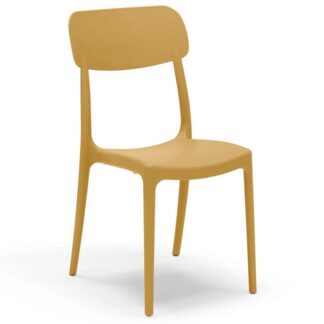 Agape Sedia polipropilene Calipso impilabile Giallo Senape