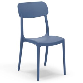 Agape Sedia polipropilene Calipso impilabile Blu Petrolio