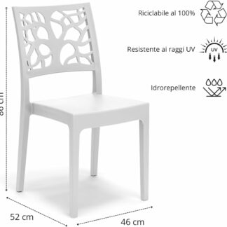 Agape Sedia polipropilene Teti impilabile Bianca