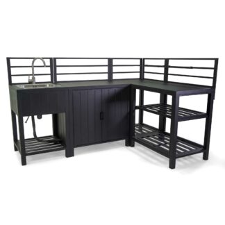 Mobile bar alluminio angolare antracitecm151,5x211,5h60/125