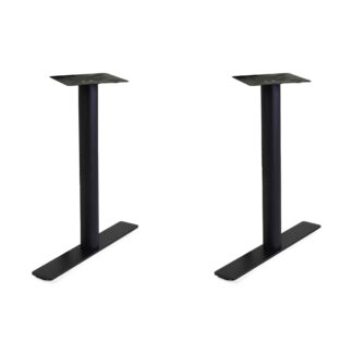 Base tavolo acciaio nero doppia con piedi regolabili cm65x10h72
