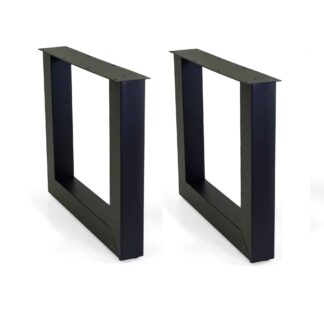 Base tavolo acciaio doppia nero cm80x10h72